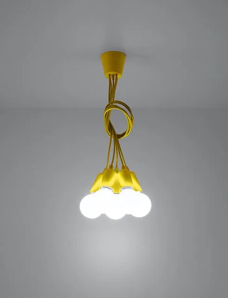 Żółta loftowa lampa wisząca - EX543 E4-B69