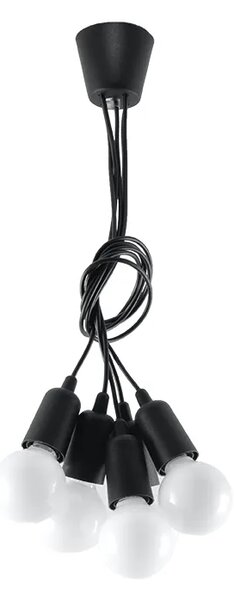 Czarna industrialna lampa wisząca - 3X EX543 B4-A77