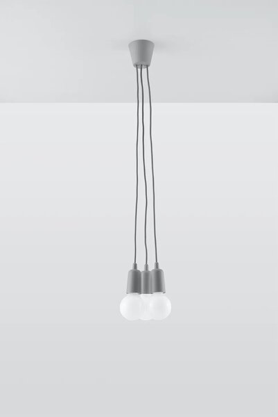 Szara potrójna lampa wisząca loftowa - EX542 E6-L99