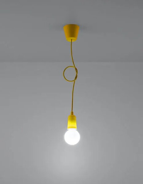 Żółta lampa wisząca w stylu industrialnym - EX541 W6-P62