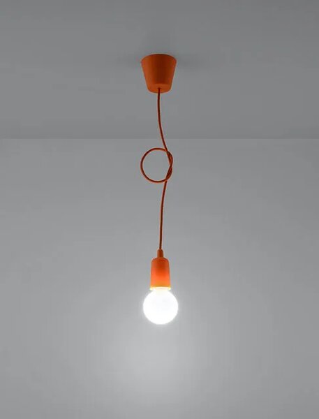 Pomarańczowa lampa wisząca industrialna - 3X EX541 D6-M02