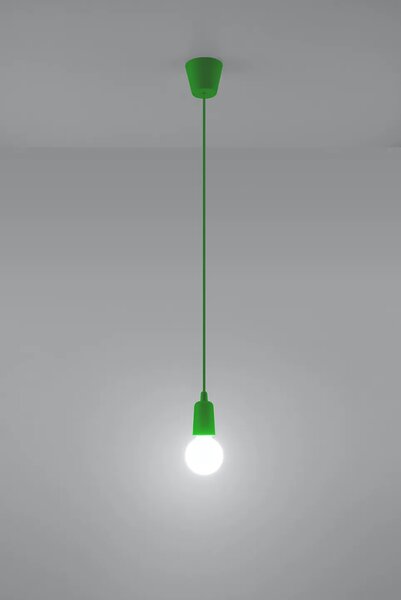 Loftowa zielona lampa wisząca na przewodzie C6-A45