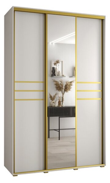 Szafa przesuwna wysoka Davos 11 160, gł. 60 cm biały + biały + złoty