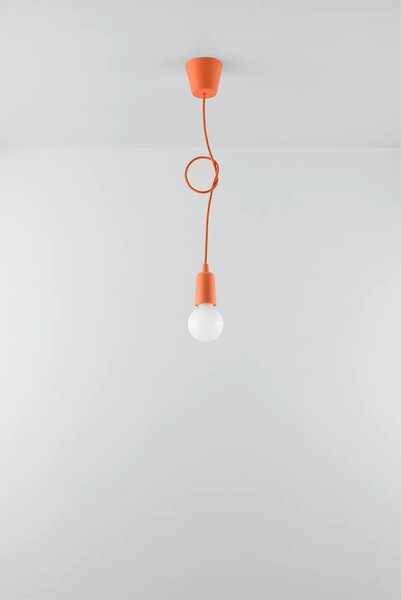 Pomarańczowa lampa wisząca industrialna - 3X EX541 D6-M02