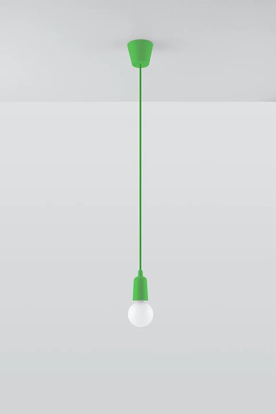 Loftowa zielona lampa wisząca na przewodzie C6-A45