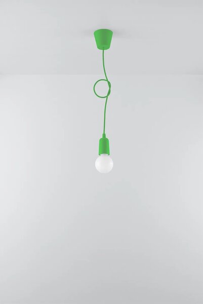 Loftowa zielona lampa wisząca na przewodzie C6-A45