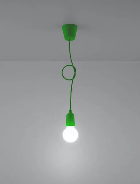 Loftowa zielona lampa wisząca na przewodzie C6-A45
