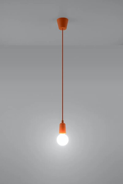Pomarańczowa lampa wisząca industrialna - 3X EX541 D6-M02