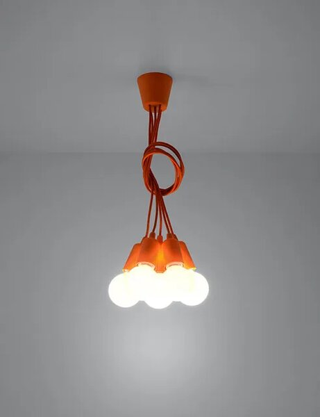 Pomarańczowa industrialna lampa wisząca - 3X EX543 C0-T34