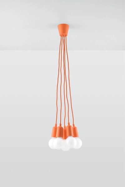 Pomarańczowa industrialna lampa wisząca - 3X EX543 C0-T34