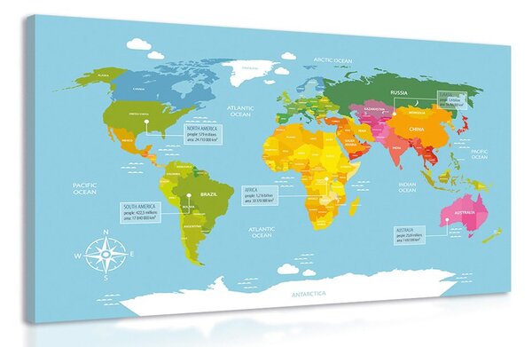 Obraz wyjątkowa mapa świata