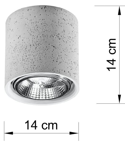 Okrągły loftowy plafon z betonu - 4X EX578 E9-W93