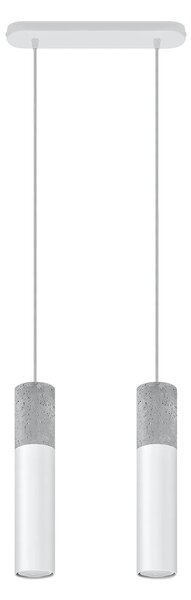 Biała industrialna podwójna lampa wisząca - EX569-Borgis