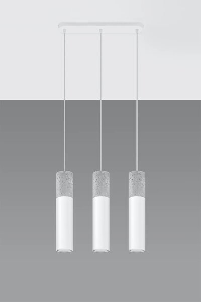 Biała industrialna lampa wisząca nad stół - EX570 S0-R64