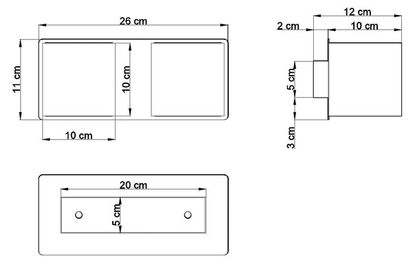 Czarny geometryczny kinkiet podwójny M9-F17