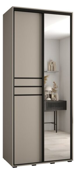 Szafa przesuwna wysoka Dakota 11 120, gł. 60 cm kaszmir + kaszmir + czarny