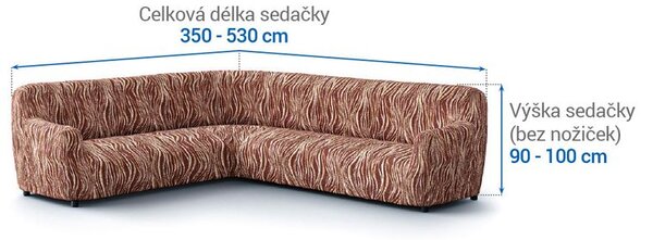 Bi-elastyczne pokrowce UNIVERSO NOWE cieniowane brąz kanapa narożnikowa (sz. 350 - 530 cm)