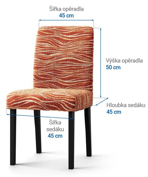 Bi-elastyczne pokrowce UNIVERSO NOWE cieniowane cegła krzesła z oparciem 2 szt. 45 x 45 x 50 cm