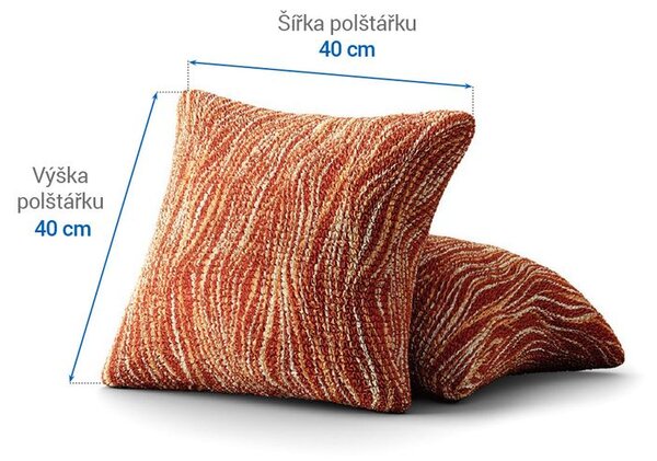 Bi-elastyczne pokrowce UNIVERSO NOWE cieniowane cegła poszewki na poduszkę 2 szt. (40 x 40 cm)