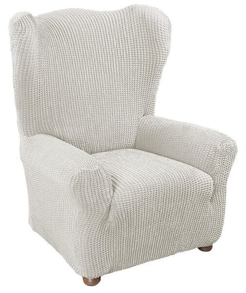 Super streczowe pokrowce GLAMOUR śmietankowe kanapa dwuosobowa z drew. bokami (sz. 140 - 170 cm)