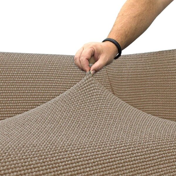 Super streczowe pokrowce NIAGARA orzeszkowe pufa (40 - 60 cm)