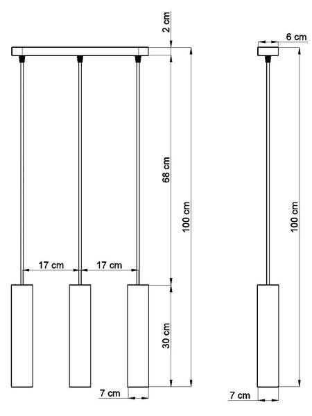 Industrialna lampa wisząca betonowa - 5X EX573 S7-C52