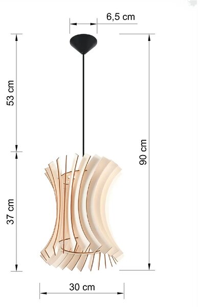Drewniana lampa wisząca w stylu skandynawskim - EX566 N1-W45