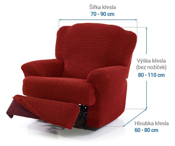 Super streczowe pokrowce NIAGARA ceglaste fotel relaks (sz. 70 - 90 cm)