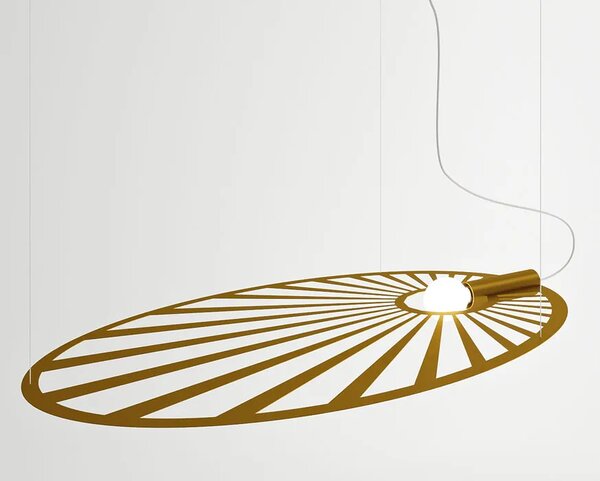 Złota nowoczesna lampa wisząca nad stół - EX596-Lehdes