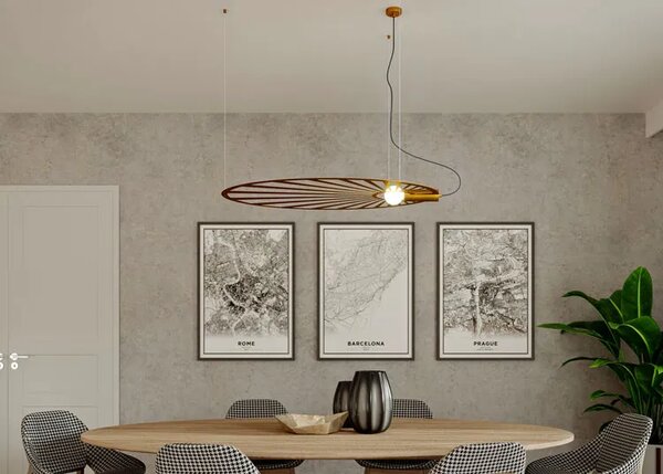 Złota nowoczesna lampa wisząca nad stół - EX596 R4-E44