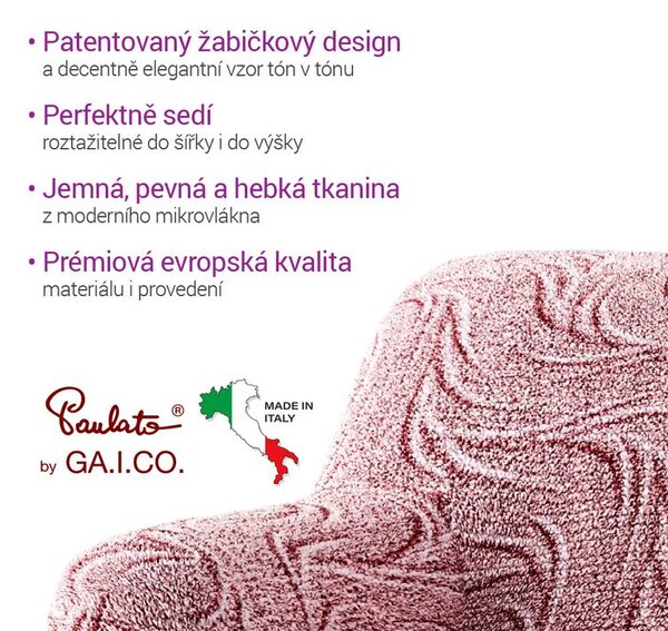 Bi-elastyczne pokrowce BRILLANTE bordowe kanapa narożnikowa (sz. 350 - 530 cm)