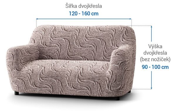 Bi-elastyczne pokrowce BRILLANTE brązowe kanapa dwuosobowa (sz. 120 - 160 cm)