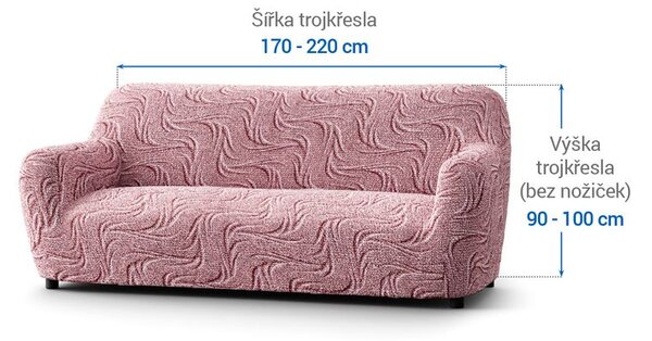 Bi-elastyczne pokrowce BRILLANTE bordowe kanapa trzyosobowa (sz. 170 - 220 cm)