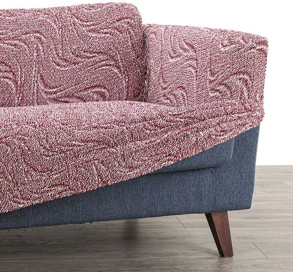 Bi-elastyczne pokrowce BRILLANTE bordowe kanapa narożnikowa (sz. 350 - 530 cm)