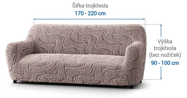 Bi-elastyczne pokrowce BRILLANTE brązowe kanapa trzyosobowa (sz. 170 - 220 cm)