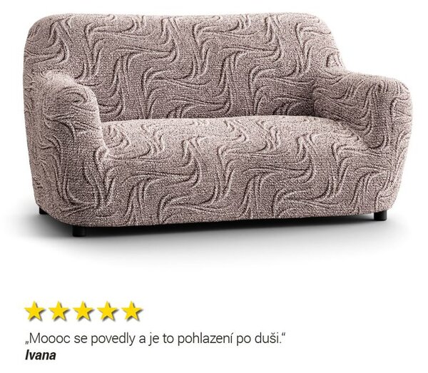 Bi-elastyczne pokrowce BRILLANTE brązowe kanapa dwuosobowa (sz. 120 - 160 cm)
