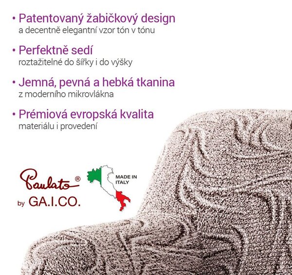 Bi-elastyczne pokrowce BRILLANTE brązowe kanapa dwuosobowa (sz. 120 - 160 cm)