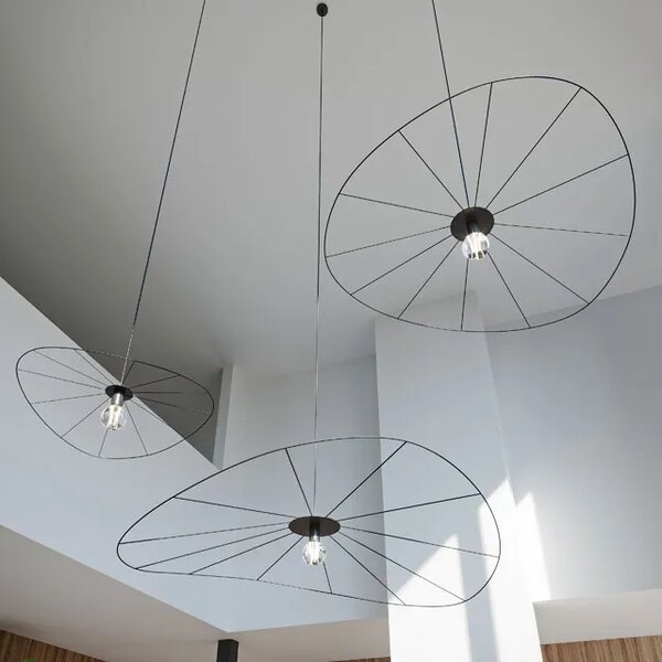 Czarna druciana lampa wisząca loft 110 cm - EX600 E2-S32