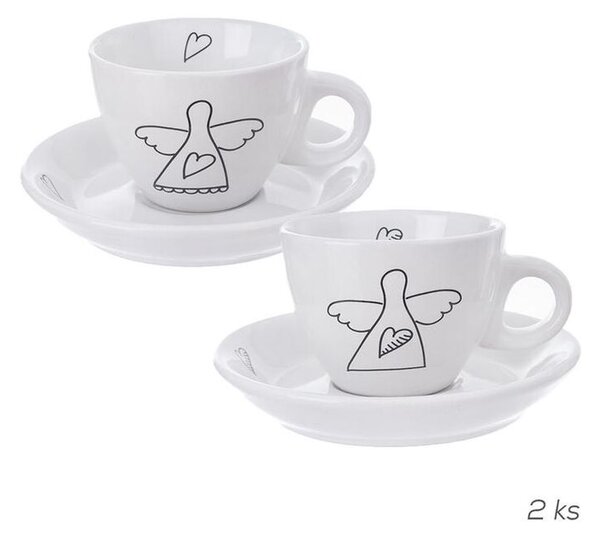 Zestaw filiżanek ze spodkiem ANIOŁ 90 ml 2 szt