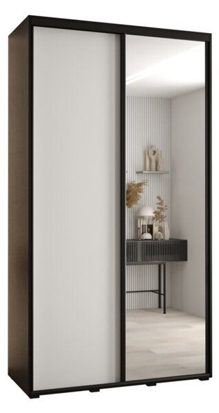 Szafa przesuwna wysoka Davos 3 140, gł. 45 cm czarny + biały + czarny
