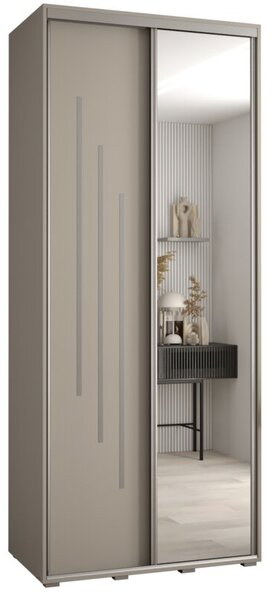 Szafa przesuwna wysoka Dakota 9 120, gł. 60 cm kaszmir + kaszmir + srebrny