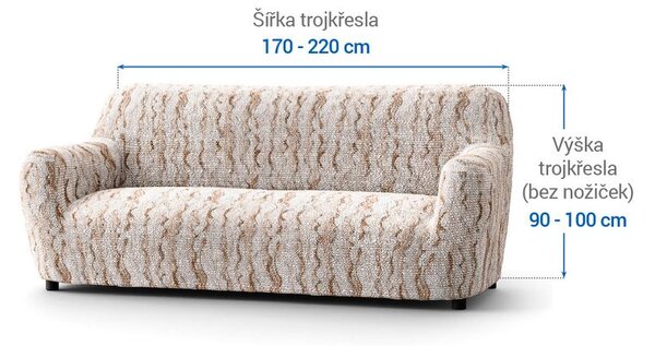 Bi-elastyczne pokrowce OCEANO NOWE beżowe kanapa trzyosobowa (sz. 170 - 220 cm)