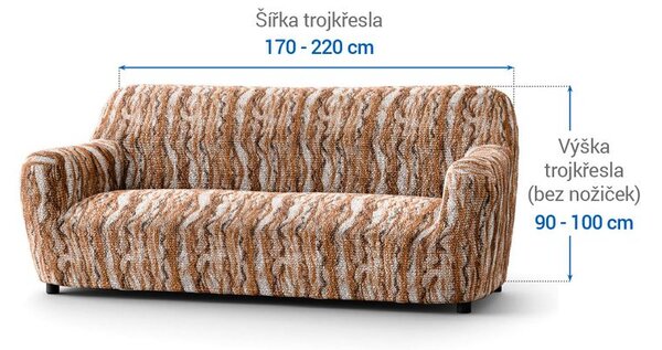 Bi-elastyczne pokrowce OCEANO NOWE cegłaste kanapa trzyosobowa (sz. 170 - 220 cm)