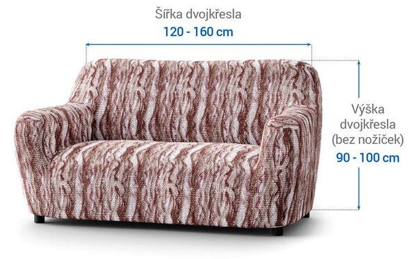 Bi-elastyczne pokrowce OCEANO NOWE brązowe kanapa dwuosobowa (sz. 120 - 160 cm)