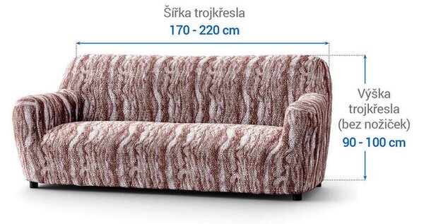 Bi-elastyczne pokrowce OCEANO NOWE brązowe kanapa trzyosobowa (sz. 170 - 220 cm)