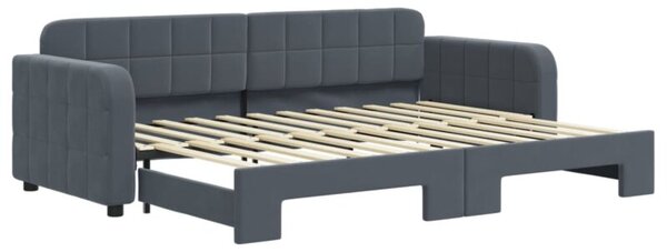 Sofa rozsuwana, ciemnozielona, 80x200 cm, aksamit