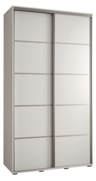 Szafa przesuwna wysoka Davos 4 130, gł. 60 cm biały + biały + srebrny