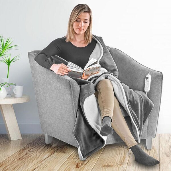 Koc podgrzewany z barankiem 180 x 130 cm HYGGE