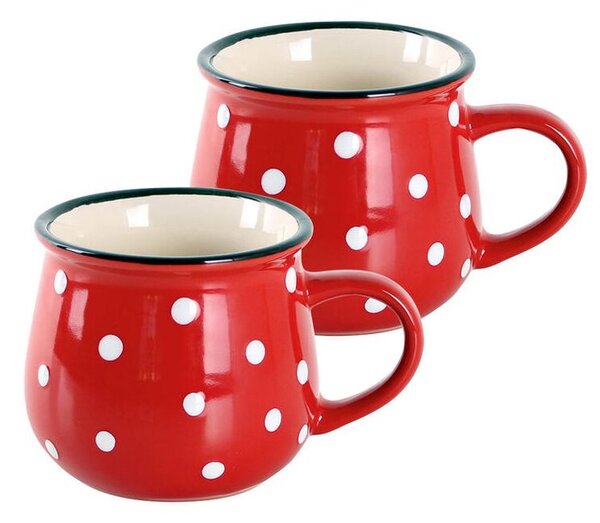 Zestaw kubków ceramicznych KROPKI 390 ml 2 szt
