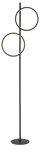Lampa stojąca podłogowa nowoczesna czarna dwa pionowe ringi LED 24W MINI RITUS Just Light
